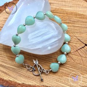 Amazonite Hearts Healing Bracelet